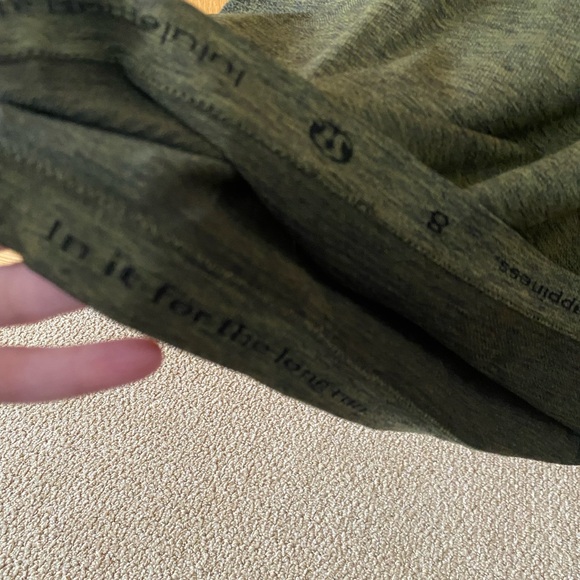 Lululemon long sleeve shirt, beautiful pattern of flowers. Olive green, like new - Picture 7 of 12